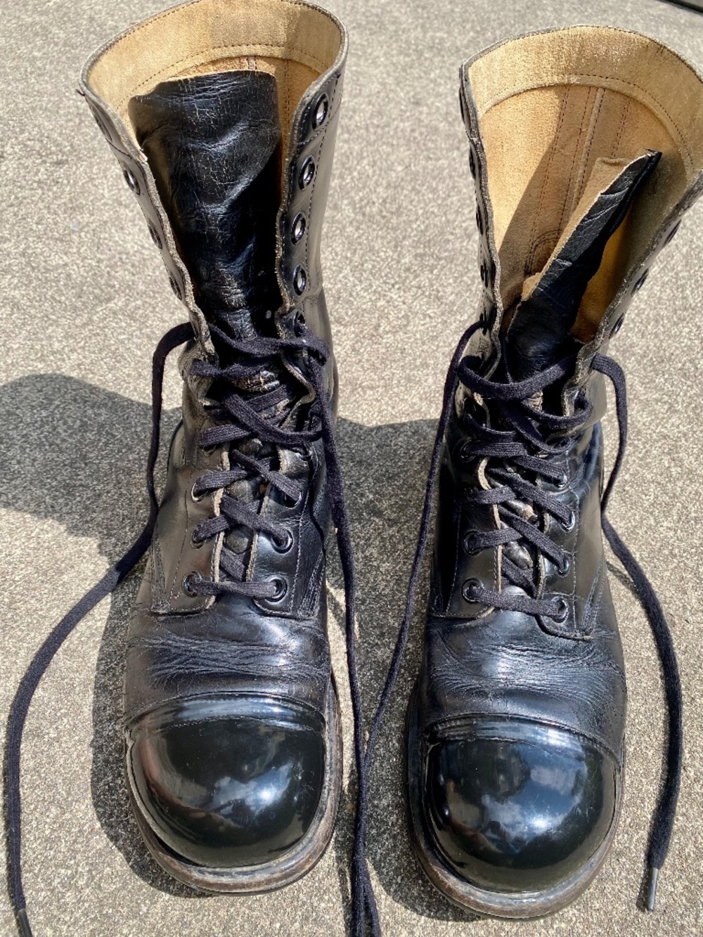 Vintage 1962 Black Leather Combat Jump Boots B.F. Goodrich 10.5R